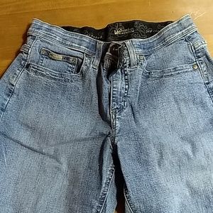 Straight leg, light blue jeans